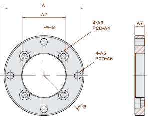 KSE, KSB 감속기 부속품(Connecting Plate) 외형치수도