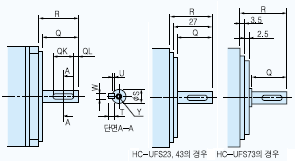서보모터 특수사양(Key,감속기 외형치수