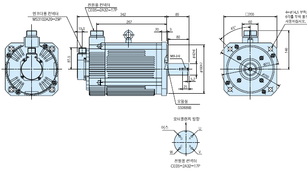 HA-LFS702 서보모터 외형도