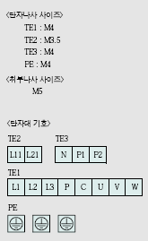 MR-J3-500A4 서보앰프 전원단자배열