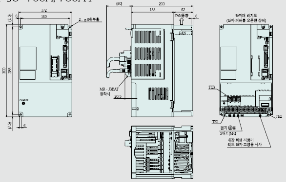 MR-J3-700A 서보앰프 외형도