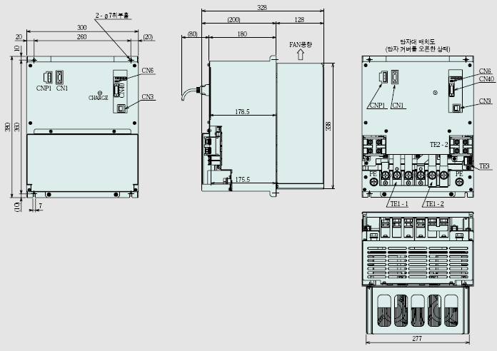 MR-J3-CR55K 서보 컨버터 유닛 외형도