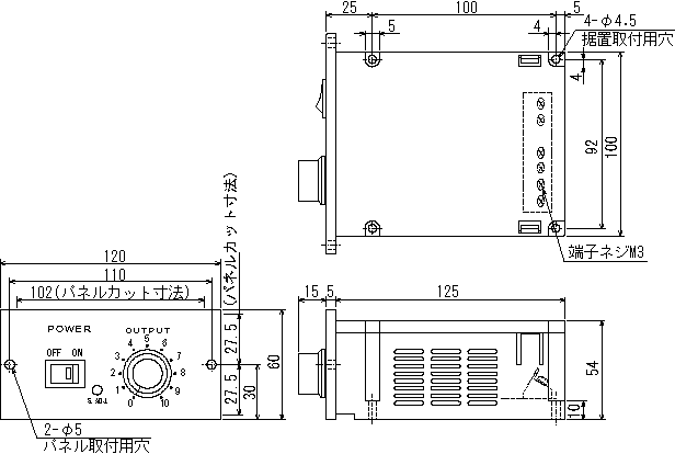 LL-05ZX 정전압 전원 외형치수